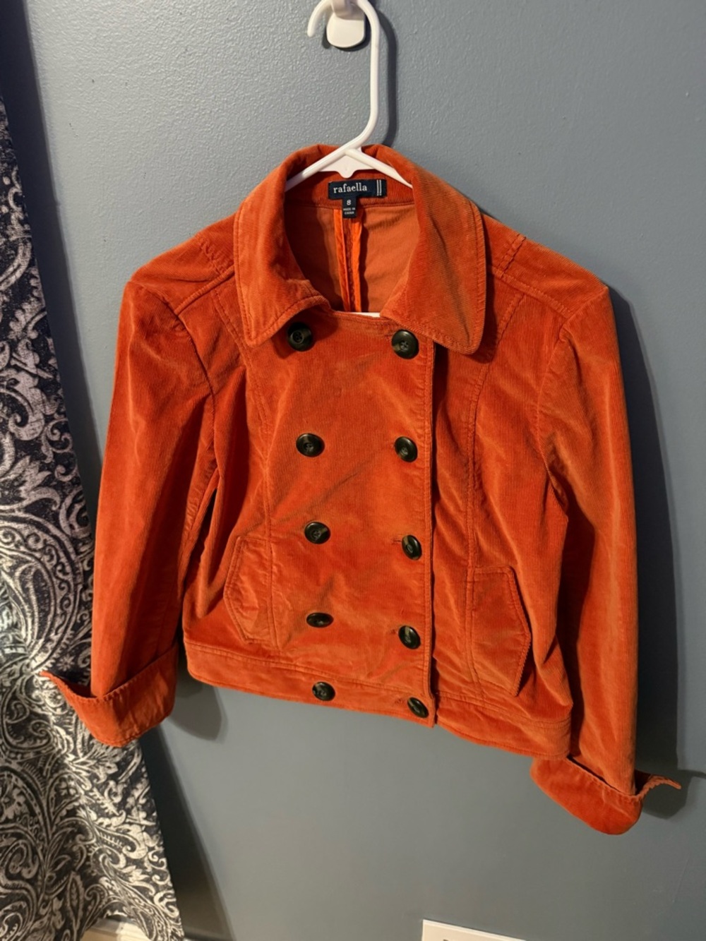 Raffaella Women's Double-Breasted Corduroy Jacket - Orange - Picture 2 of 3